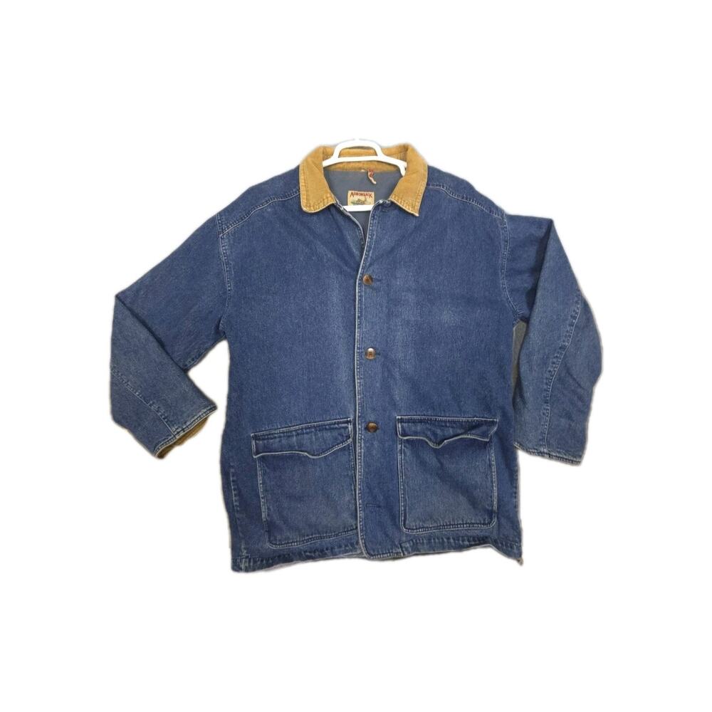 ADIRONDACK Jacket By SAVILE ROW BUTTON UP DENIM JEAN Mens Large Cargo Pocket